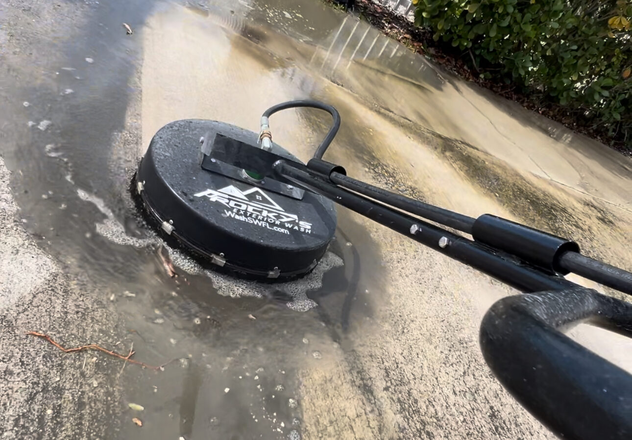 Pressure washing at a Naples FL home