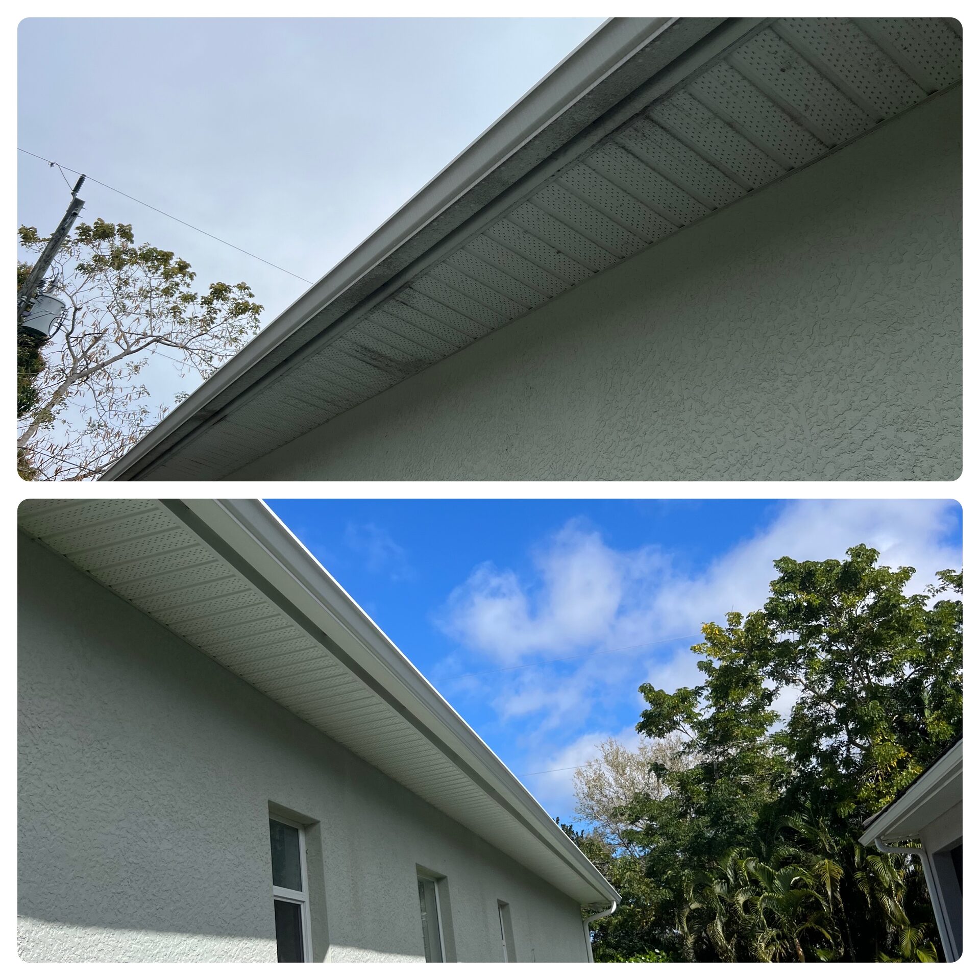 Soffit and gutter exterior cleaning in Naples FL